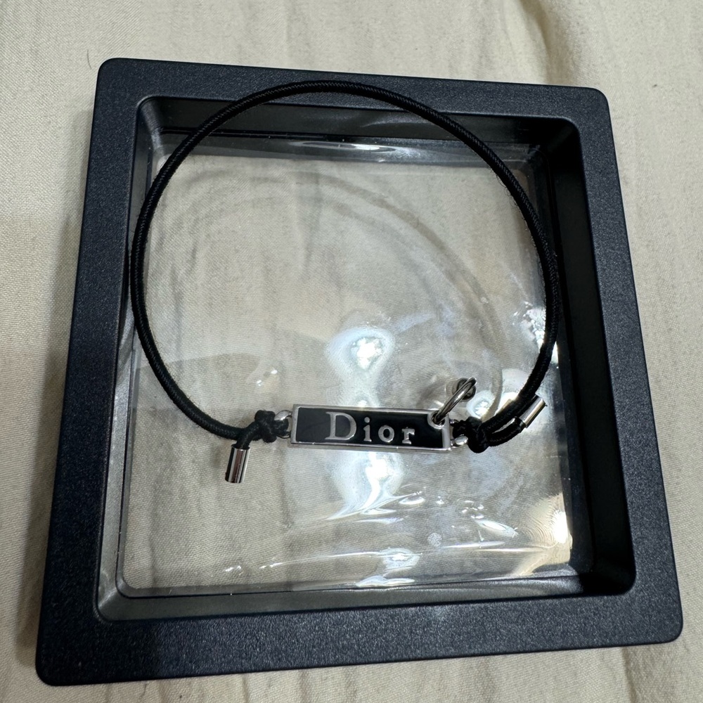 Dior Black Cord Bracelet/Hair Tie